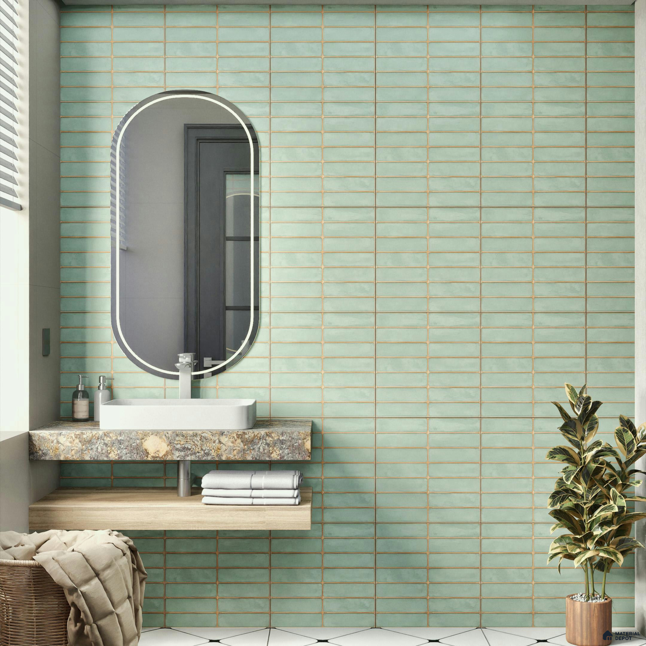Premium Green TL 04392 Plain Green Subway Ceramic Tile